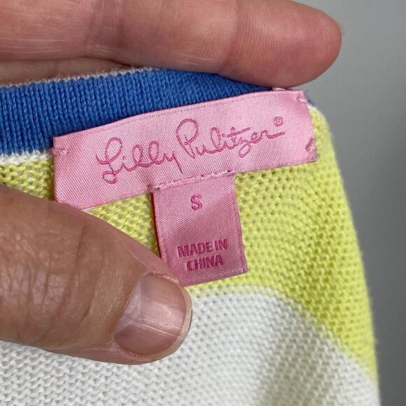 Lilly Pulitzer Womens Nautical Striped Sweater Size S Blue White Preppy Designer - Picture 8 of 10
